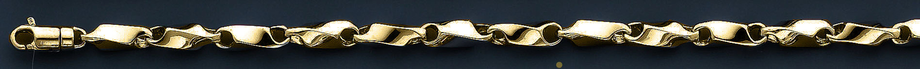14k Yellow Gold Fancy Hand Made Bracelet 4.3mm 9 Inches